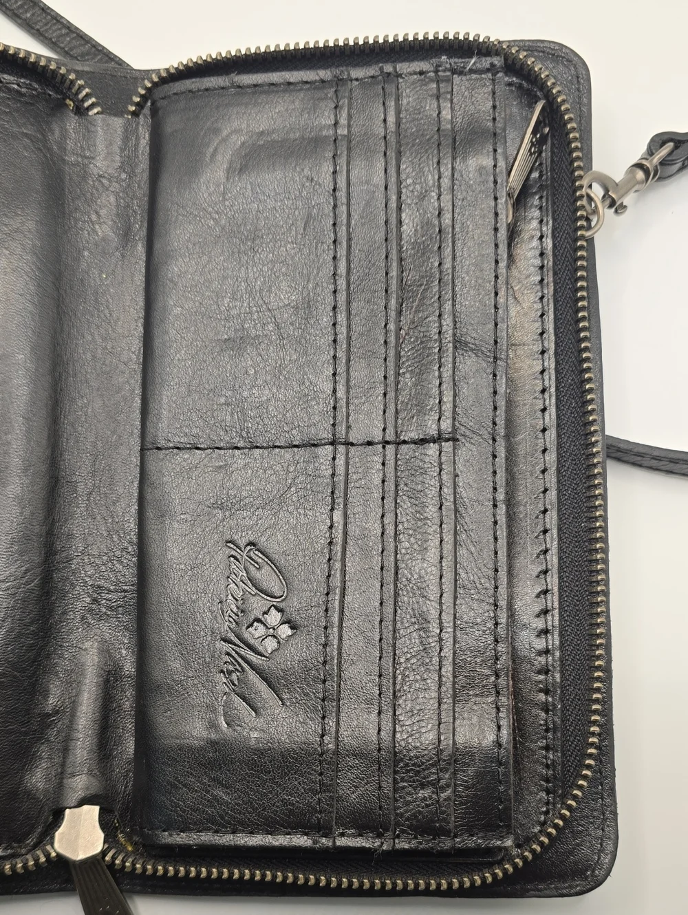 Patricia Nash Black Leather Women's Crossbody Wallet Bag